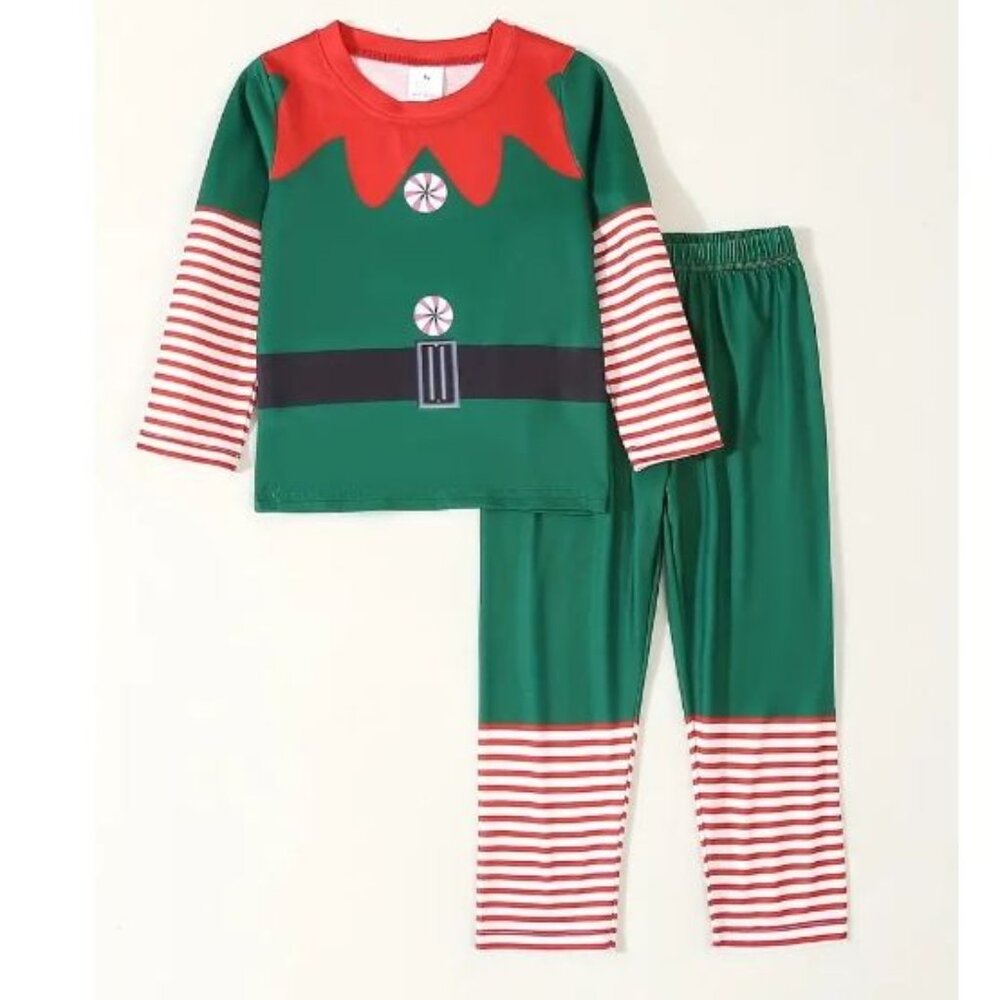 Christmas Elf Girls Boys Pajamas Set